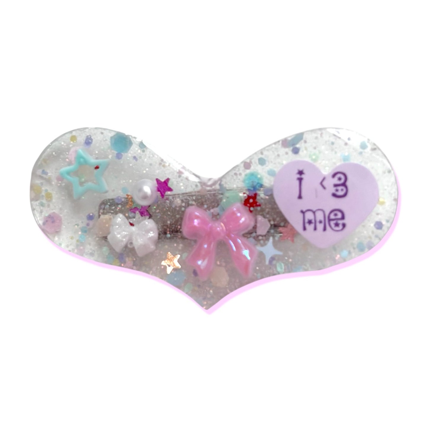 “I<3ME” GLITTER HAIR CLIP