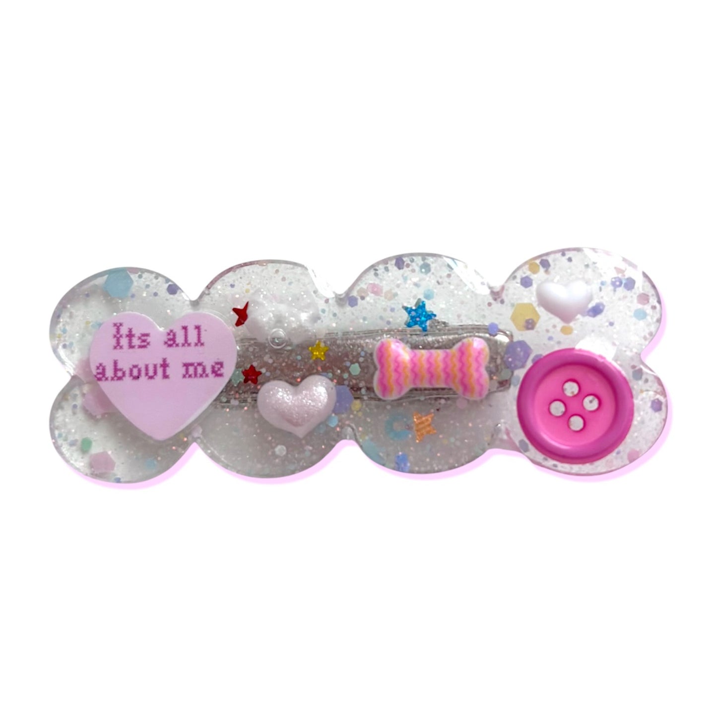 “ITS ALL ABOUT ME” GLITTER HAIR CLIP