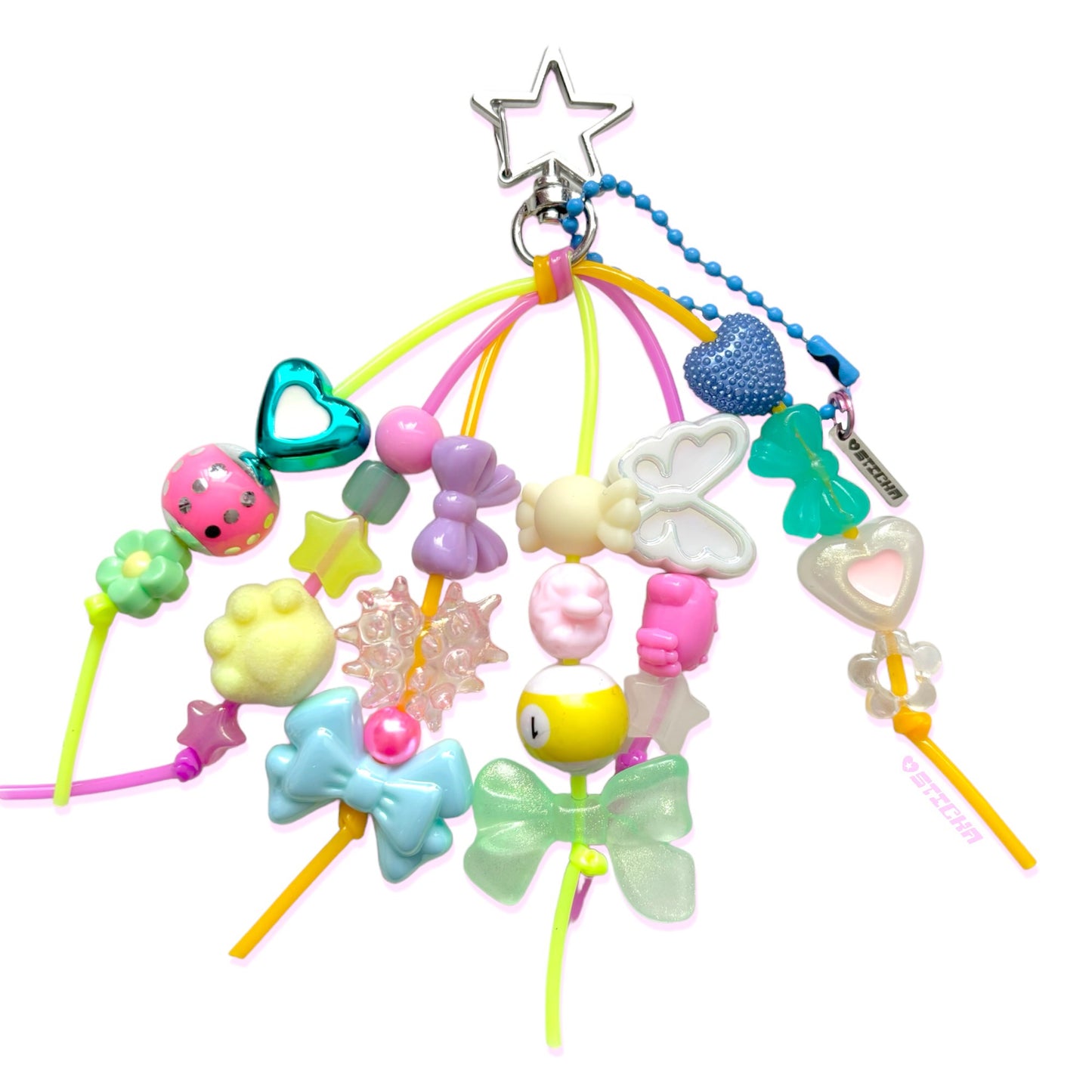 CONFETTI BOW KEYCHAIN