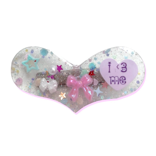 “I<3ME” GLITTER HAIR CLIP