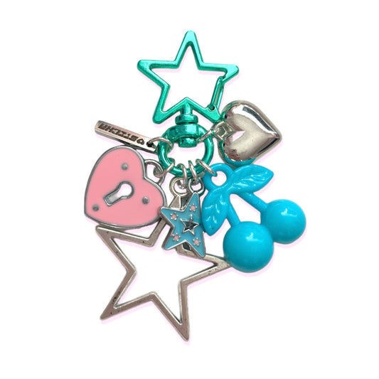 AQUA CHERRY KEYCHAIN