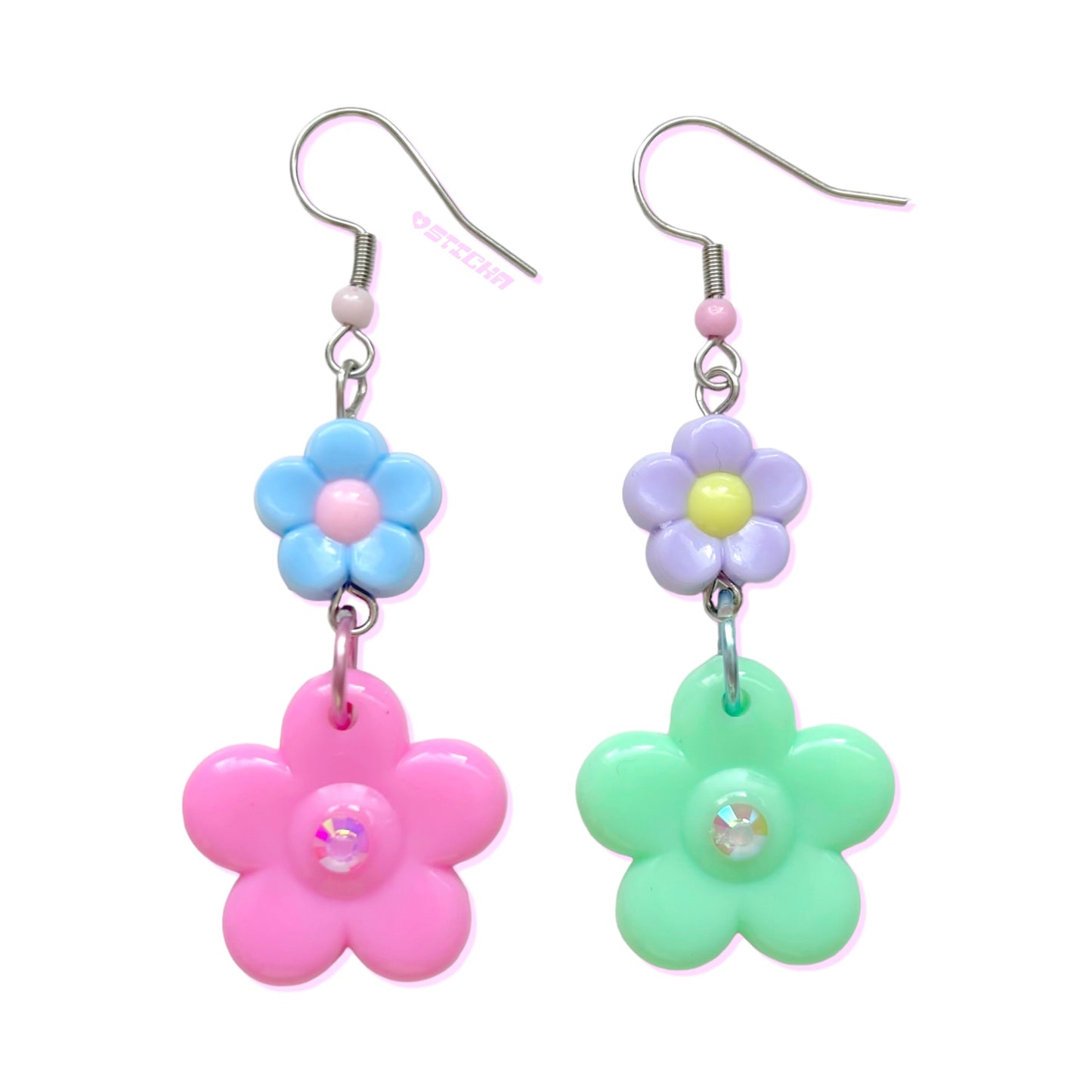 FLOWER DIAMANTÉ EARRINGS