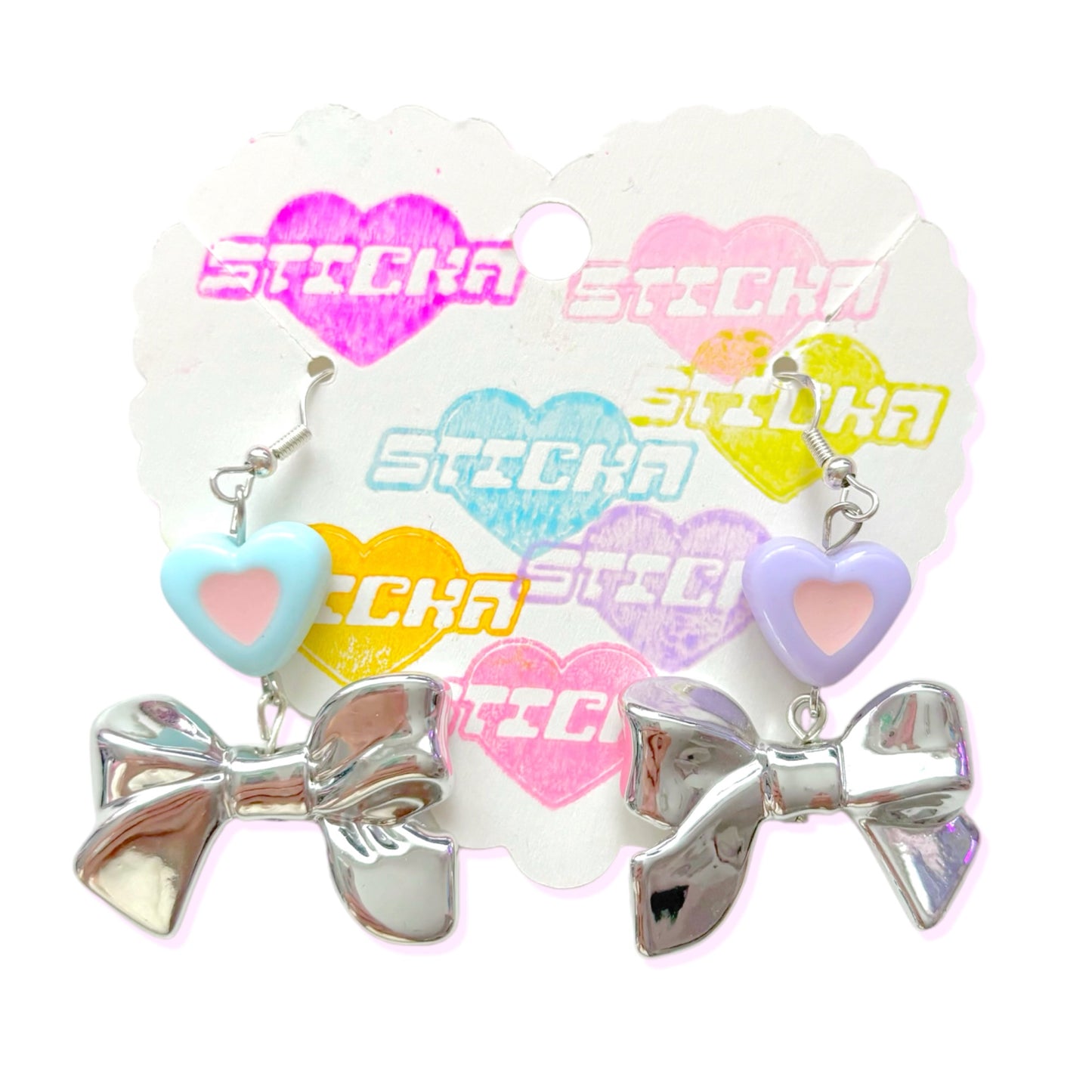 METALLIC BOW EARRINGS